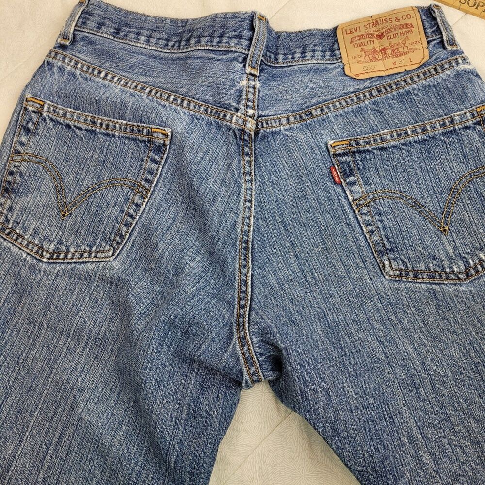 Levi's 550 Relaxed Long Shorts Women's 10 Denim Classic Mom High Waisted Vintage - Picture 9 of 13